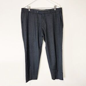 Berwich Gray Plaid Wool Dress Pants